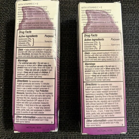 Two packs of Aveeno Absolutely Ageless Daily Moisturizer SPF - Picture 4 of 8